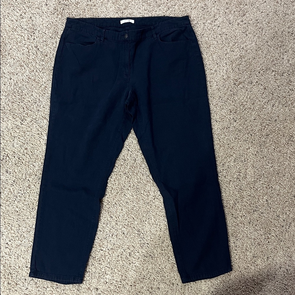 Loft Julie linen pants, navy, size 14